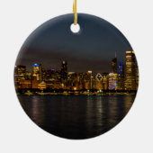 Chicago Night Cityscape Ornament Souvenir (Achterkant)