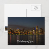 Chicago Night Cityscape Thinking You Briefkaart (Voorkant / Achterkant)
