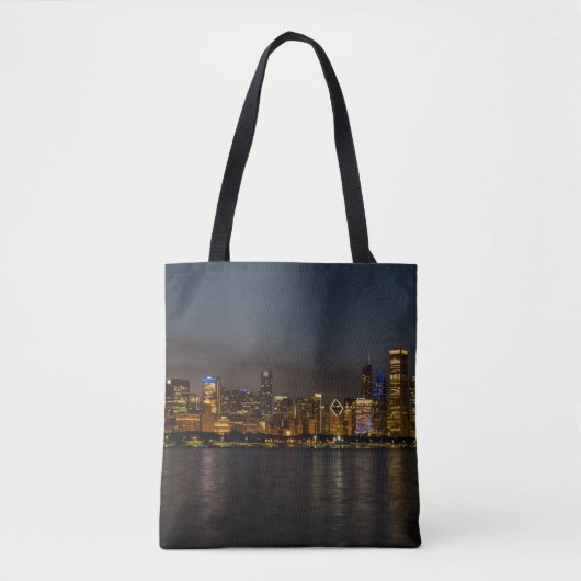 Chicago Night Cityscape Tote Bag (Voorkant)