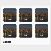 Chicago Night Cityscape Vierkante Sticker (Vel)