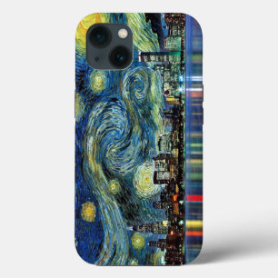 Chicago night sky-schilderij iPhone/iPad case
