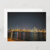 Chicago Night Skyline briefkaart (Voorkant / Achterkant)