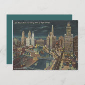 Chicago Night Skyline Briefkaart (Voorkant / Achterkant)