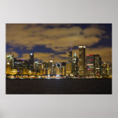 Chicago Night Skyline Poster (Voorkant)