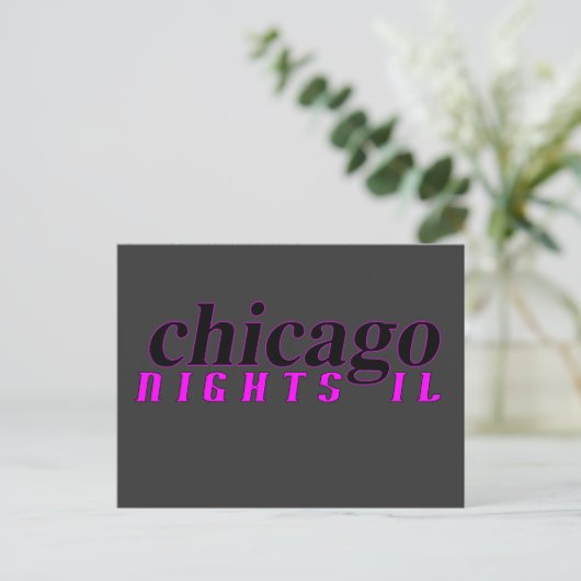 Chicago Nights briefkaart (Staand voorkant)