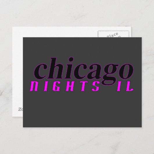 Chicago Nights briefkaart (Voorkant / Achterkant)