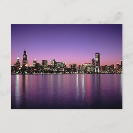 Chicago Nitetime Skyline Briefkaart (Voorkant)