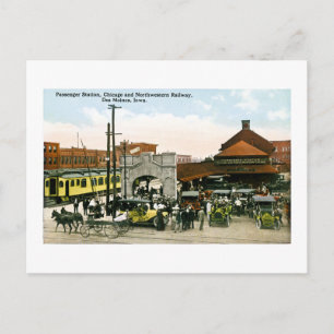 Chicago & Northwestern Railway, Des Moines, Iowa Briefkaart