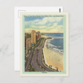 Chicago  Oak St. Beach Lake Shore Drive Briefkaart (Voorkant / Achterkant)