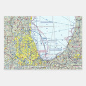Chicago O'Hare Aeronautical Chart Inpakpapier Vel (Voorkant 3)