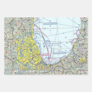 Chicago O'Hare Aeronautical Chart Inpakpapier Vel