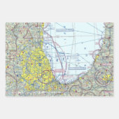 Chicago O'Hare Aeronautical Chart Inpakpapier Vel (Voorkant 2)