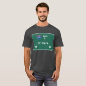 Chicago O'Hare Airport I-190 W Interstate Illinois T-shirt (Voorkant volledig)