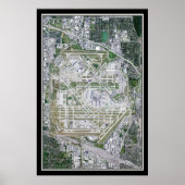 Chicago O'Hare Intl Airport Illinois Satellite Map Poster (Voorkant)
