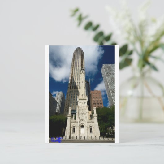 Chicago Old Water Tower Briefkaart (Staand voorkant)