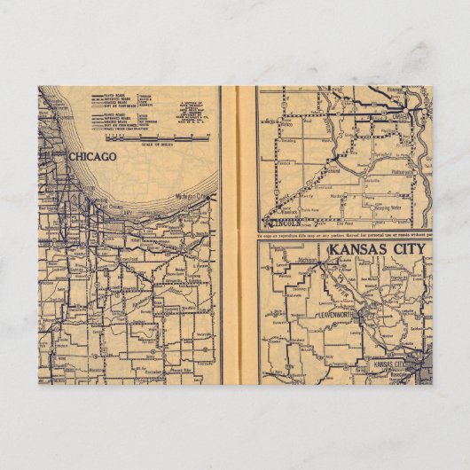 Chicago, Omaha, Kansas City Briefkaart (Voorkant)