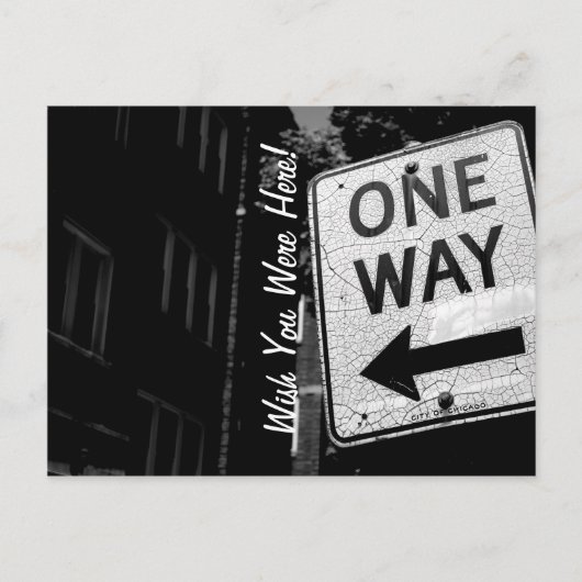 Chicago One Way Briefkaart (Voorkant)