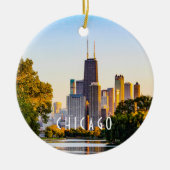 Chicago op Dusk Keramisch Ornament (Voorkant)