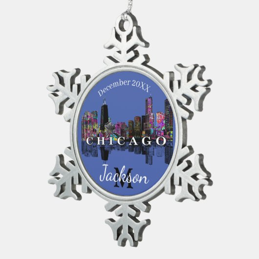 Chicago op graffiti tin sneeuwvlok ornament (Rechts)