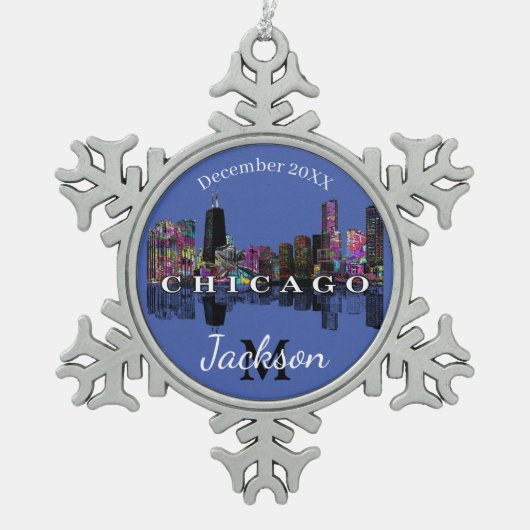 Chicago op graffiti tin sneeuwvlok ornament (Voorkant)