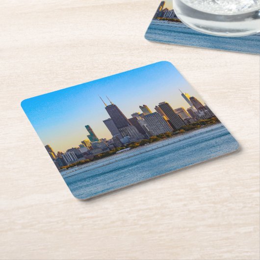 Chicago op het Onderzetter Dusk (Schuin)