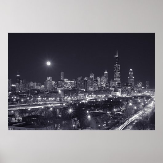 Chicago op nacht poster (Voorkant)