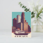 Chicago, openbaar vervoer, reizen briefkaart (Staand voorkant)