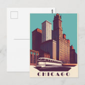 Chicago, openbaar vervoer, reizen briefkaart (Voorkant / Achterkant)
