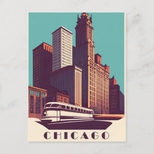 Chicago, Openbaar Vervoer, Reizen Briefkaart