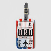 Chicago ORD Luchthaven Bagagelabel (Voorkant (verticaal))