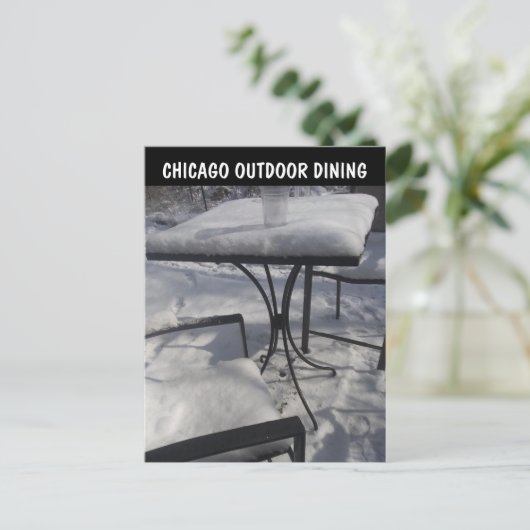 CHICAGO OUTDEURWINTER DINING BRIEFKAARTEN (Staand voorkant)