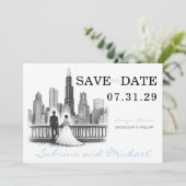 Chicago Paar Save The Date (Staand voorkant)