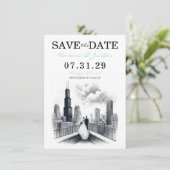 Chicago Paar Save The Date (Staand voorkant)