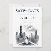 Chicago Paar Save The Date (Voorkant)