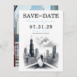 Chicago Paar Save The Date