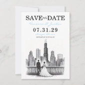Chicago Paar Save The Date (Voorkant)