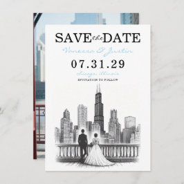 Chicago Paar Save The Date
