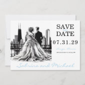 Chicago Paar Save The Date (Voorkant)
