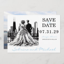 Chicago Paar Save The Date