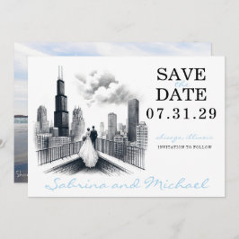 Chicago Paar Save The Date