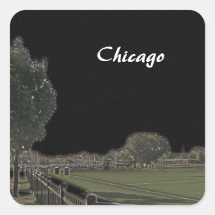 Chicago Park Blackened Skies Vierkante Sticker