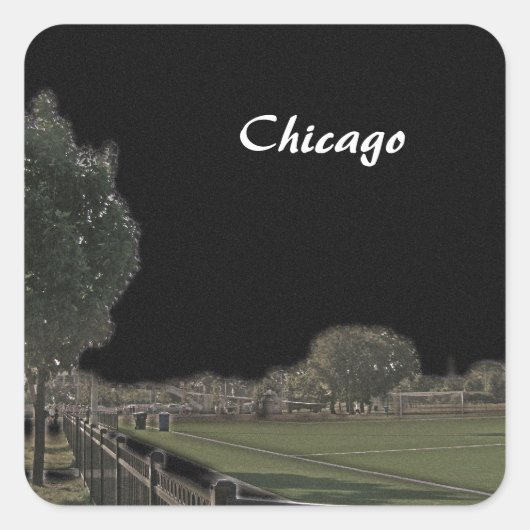 Chicago Park Blackened Skies Vierkante Sticker (Voorkant)