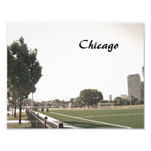 Chicago Park in sepia tinten Foto Afdruk
