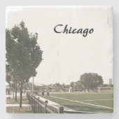 Chicago Park in Sepia Tones Stenen Onderzetter (Voorkant)