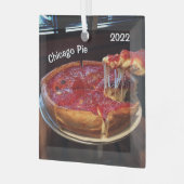 Chicago Pie Deep Dish Glas Ornament (Voorkant links)