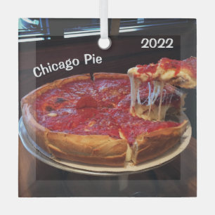 Chicago Pie Deep Dish, Glas Ornament