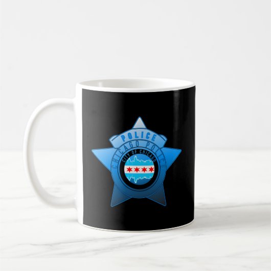 Chicago Politie CPD Chicago Vlag en Politie Badge Koffiemok (Links)