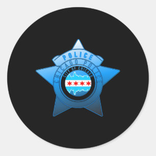 Chicago Politie CPD Chicago Vlag en Politie Badge Ronde Sticker