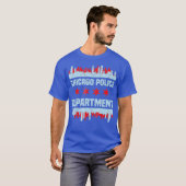 Chicago politieagent Chicago Flag Skyline T-shirt (Voorkant volledig)