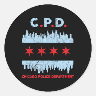 Chicago Politieagent Ronde Sticker